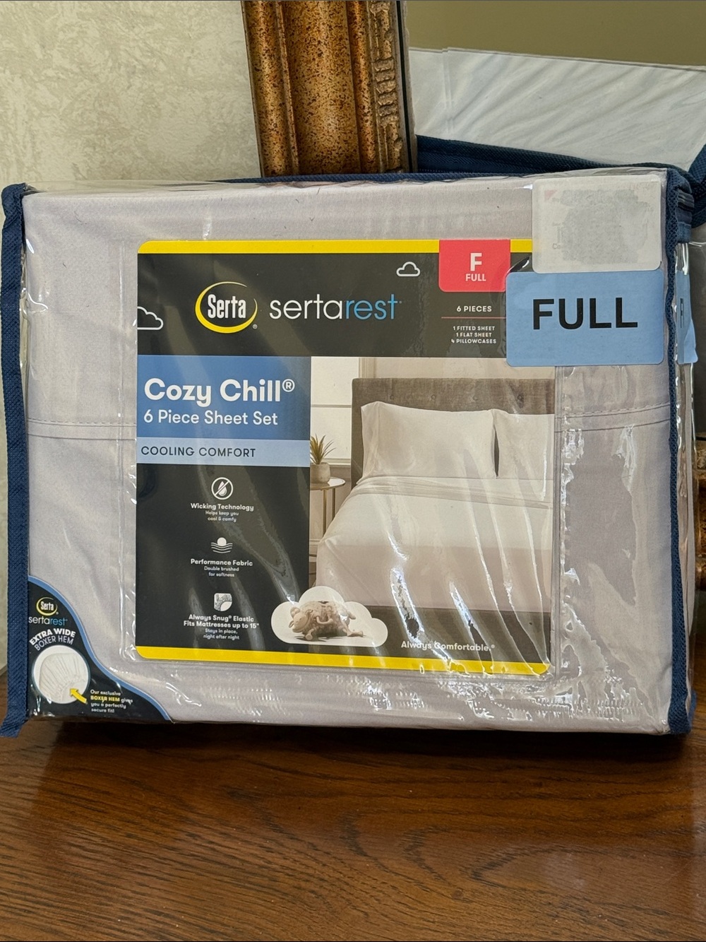 Serta Cozy Chill 6-Piece Full Sheet Set - Light Gray.